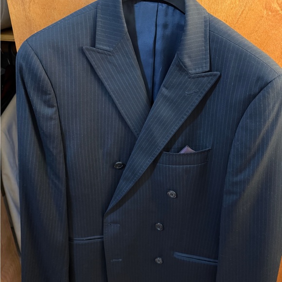 MICHAEL Michael Kors Dark Blue Striped Blazer